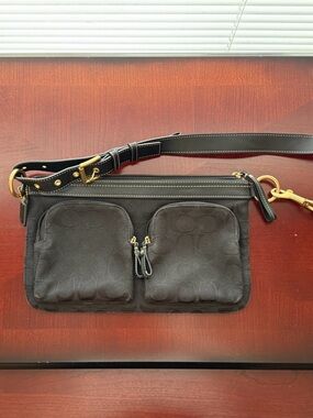 Coach Black Belt / Bum Bag with Gold Hardware